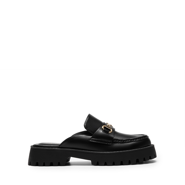 Round Toe Slip-on Mules - BLACK - 3