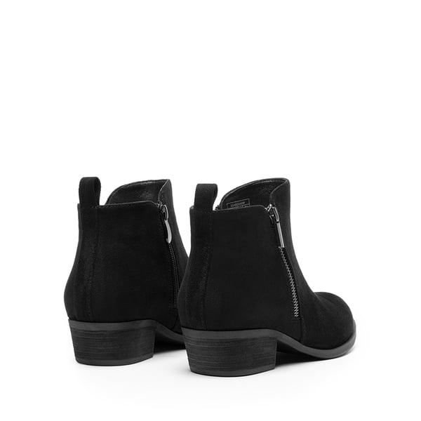 Comfortable Low Heel Ankle Boots - BLACK-SUEDE - 5