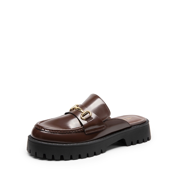 Round Toe Slip-on Mules - BROWN -  0