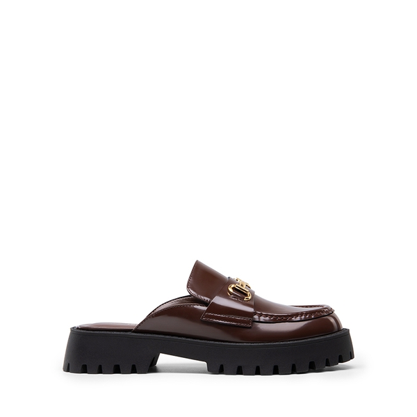 Round Toe Slip-on Mules - BROWN - 3