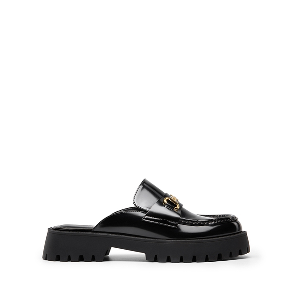 Round Toe Slip-on Mules - BLACK-PAT - 3