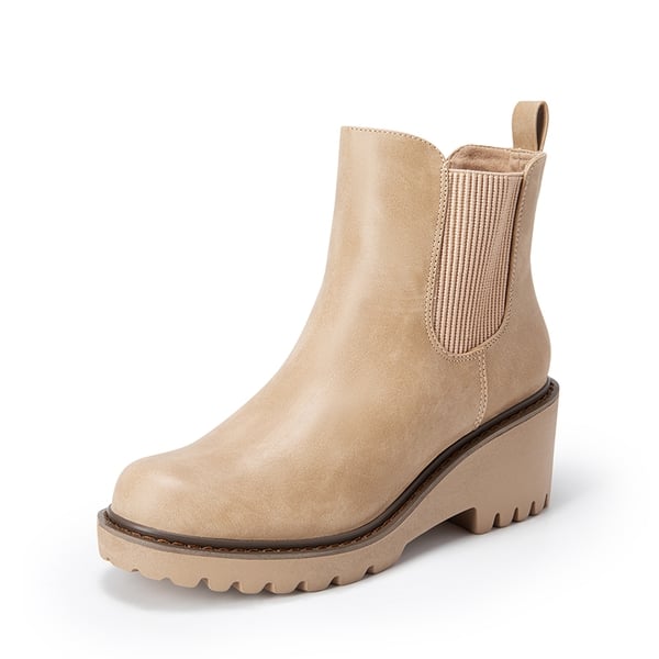 Cushioned Lining Wedge Chelsea Ankle Boots
