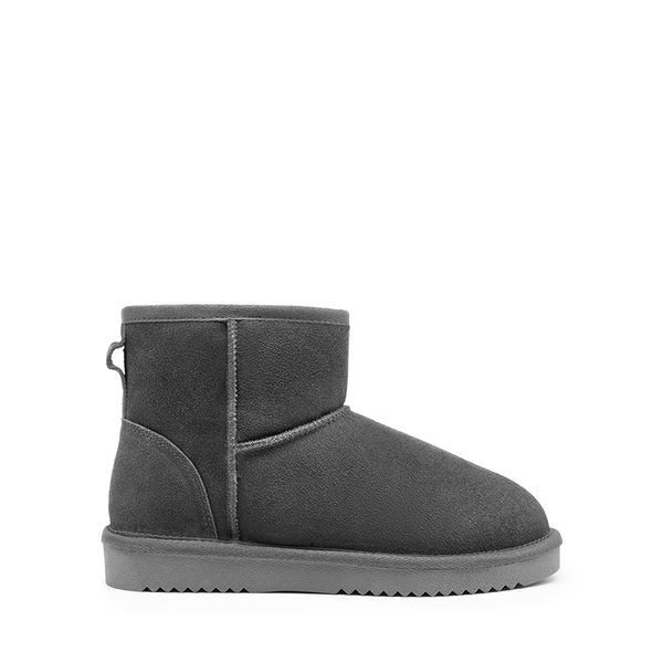 [FuzzyClassic Il Low Boot] Suede Slip-On Snow Ankle Boots - GREY - 2