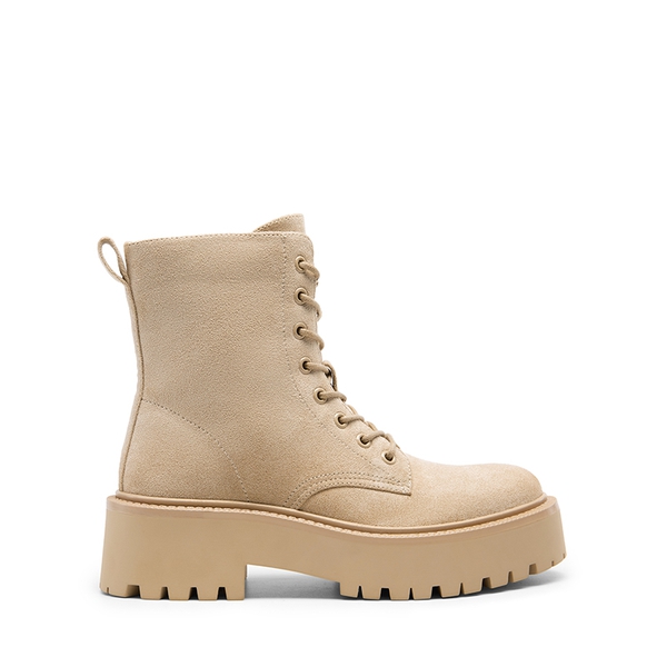 Chunky Non-Slip Combat Ankle Boots - NUDE-SUEDE - 3
