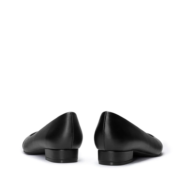 Classic Low Block Heel Slip-On Pumps - BLACK-PU - 4