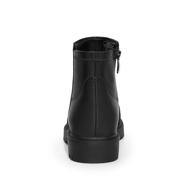 Black suede pull on ankle boots top