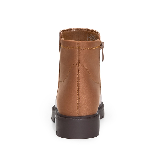 Chelsea Low Heel Pull-On Ankle Boots - BROWN-LYCRA - 4