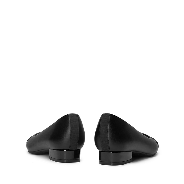 Classic Low Block Heel Slip-On Pumps - BLACK-PAT - 4