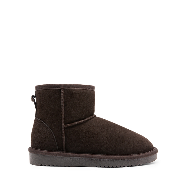 [FuzzyClassic Il Low Boot] Suede Slip-On Snow Ankle Boots - BROWN - 2