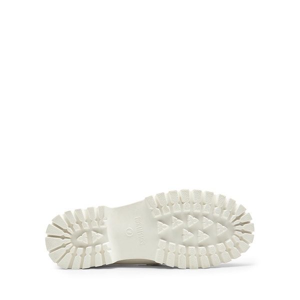 Metallic Vegan Leather Slip-on Loafers - WHITE-PU - 5