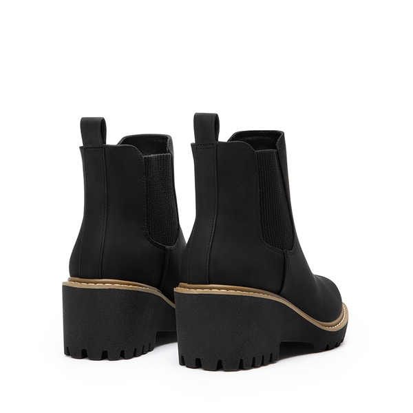 Classic Vegan Leather Chelsea Ankle Boots - BLACK-NUBUCK - 5