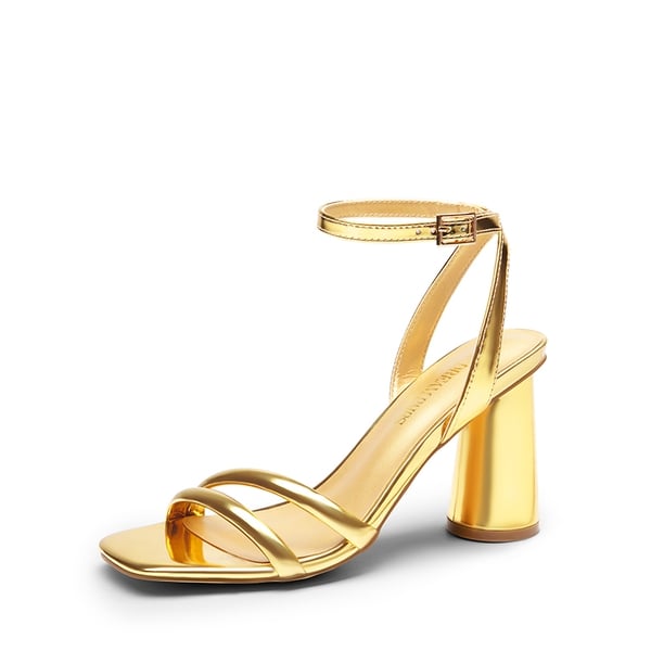 Cylindrical Ankle Strap Heel Sandals DREAM PAIRS