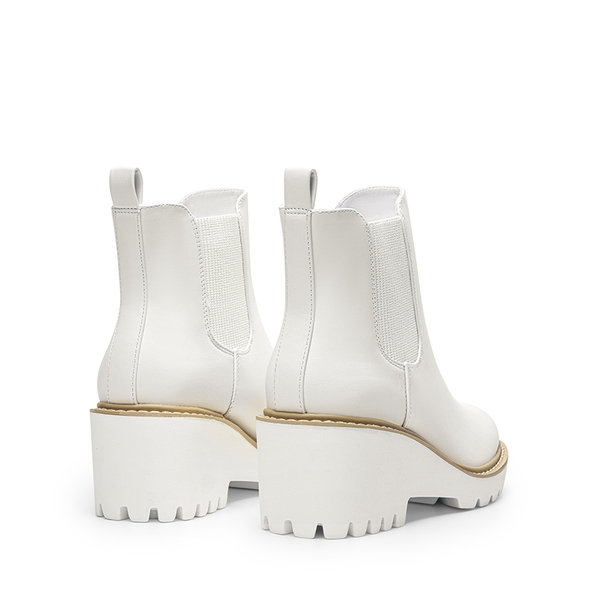 Classic Vegan Leather Chelsea Ankle Boots - WHITE-PU - 5