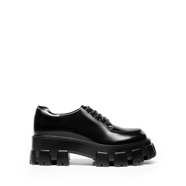Versatile Lace-up Platform Oxfords - BLACK-PAT - 3