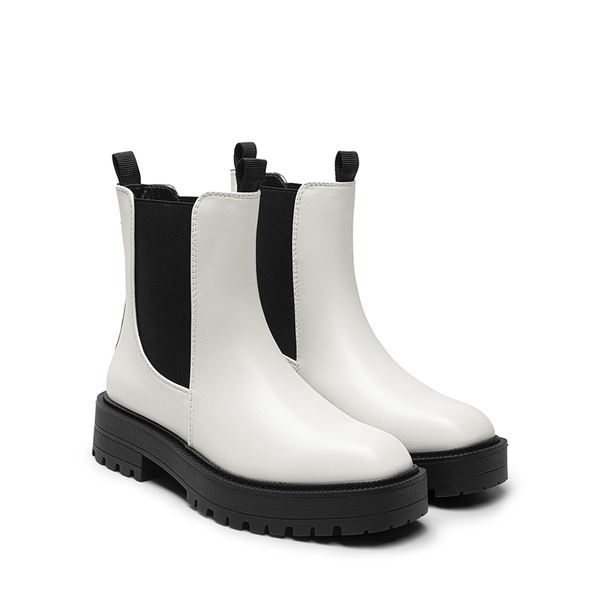 Lug-Sole Slip-on Chelsea boots - WHITE-PU - 5