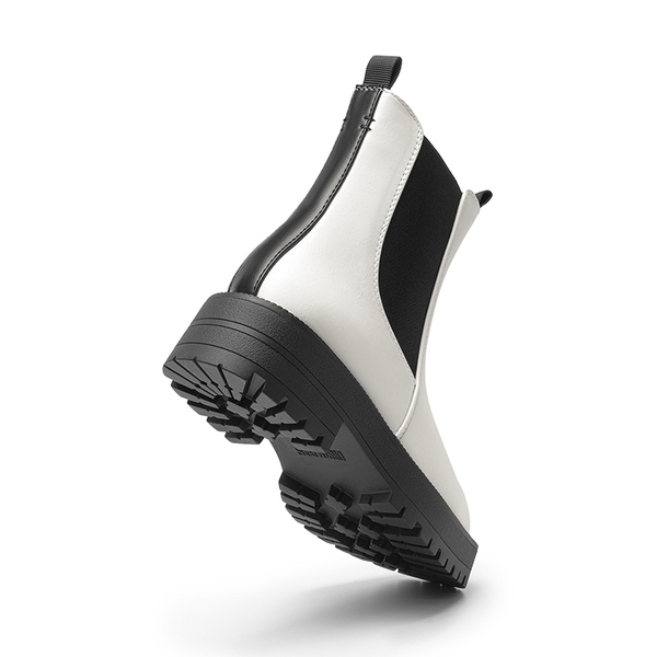 Lug-Sole Slip-on Chelsea boots - WHITE-PU - 6