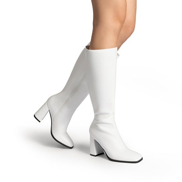 Knee high square toe boots best sale
