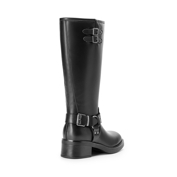 Women’s Adjustable Strap Moto Boots - BLACK-PU - 2