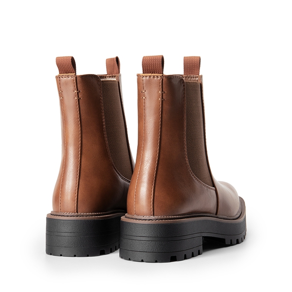 Lug-Sole Slip-on Chelsea boots - BROWN-PU - 4