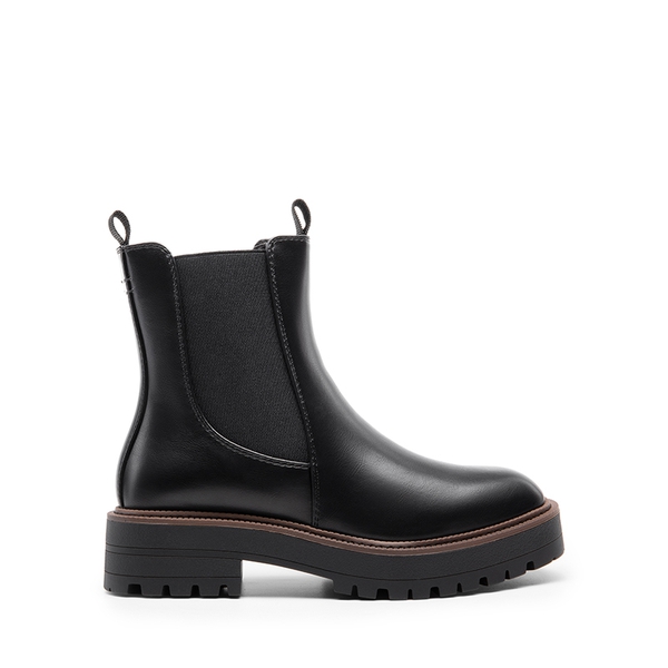 Lug-Sole Slip-on Chelsea boots - BLACK-PU - 3