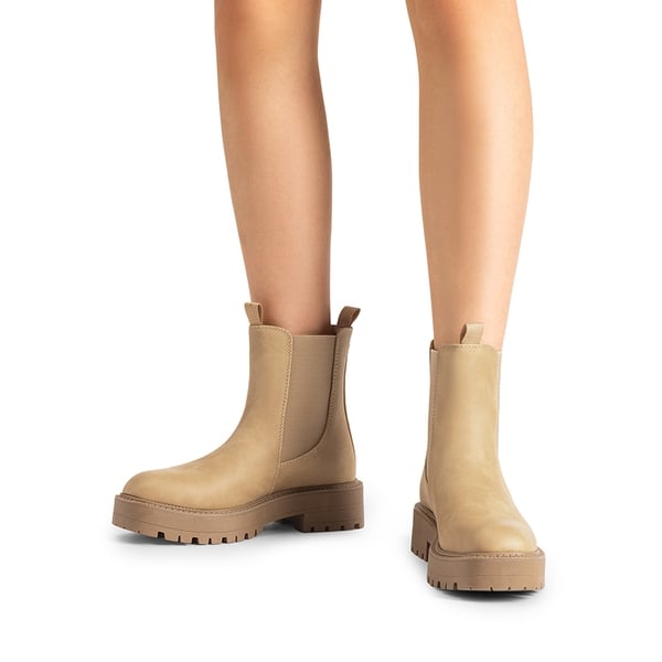 Lug-Sole Slip-on Chelsea boots - NUDE-NUBUCK - 2