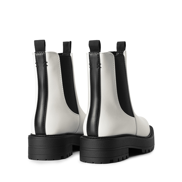 Lug-Sole Slip-on Chelsea boots - WHITE-PU - 4