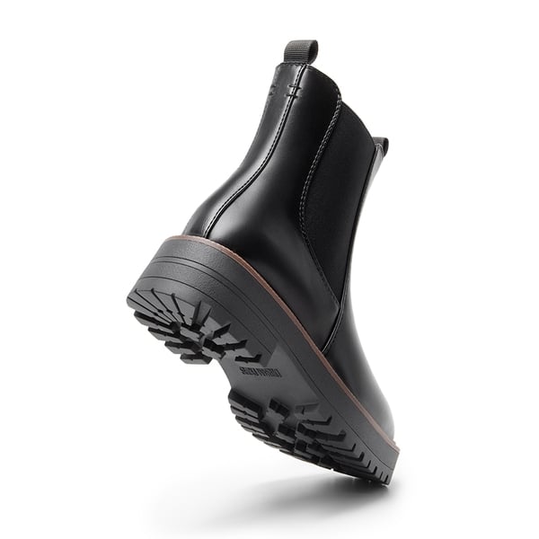 Lug-Sole Slip-on Chelsea boots - BLACK-PU - 6