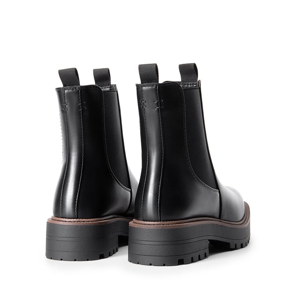Lug-Sole Slip-on Chelsea boots - BLACK-PU - 4