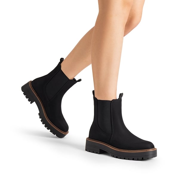 Lug-Sole Slip-on Chelsea boots - BLACK-SUEDE - 1