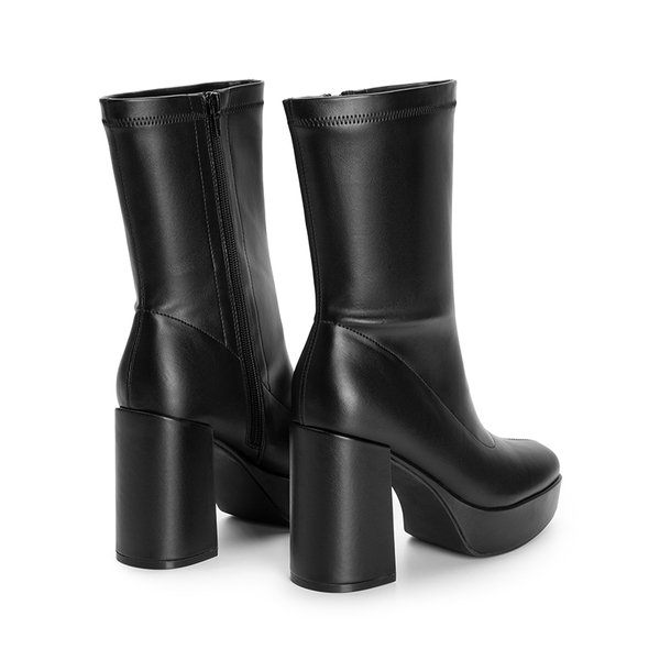 Y2K Square Toe Platform Mid-calf Boots - BLACK-PU - 4