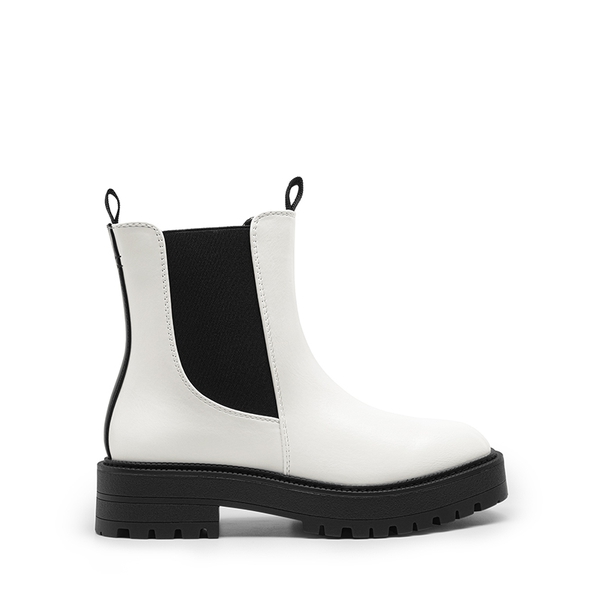 Lug-Sole Slip-on Chelsea boots - WHITE-PU - 3