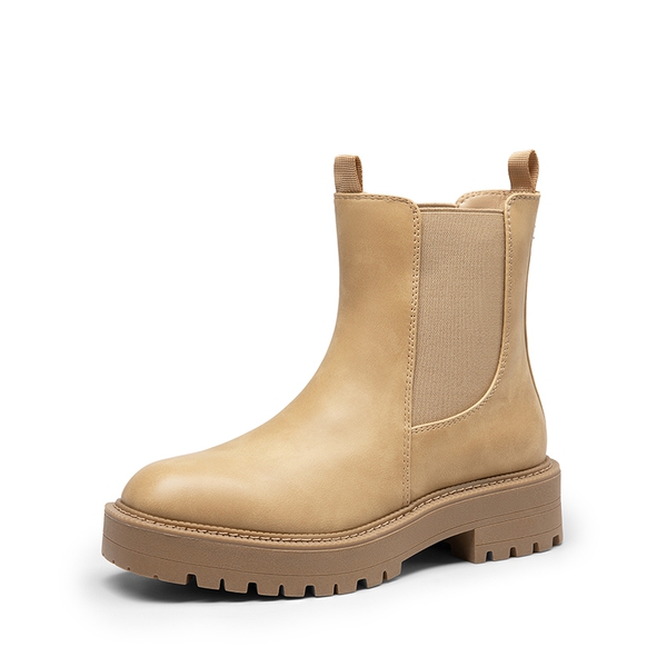 Lug-Sole Slip-on Chelsea boots - NUDE-NUBUCK -  0