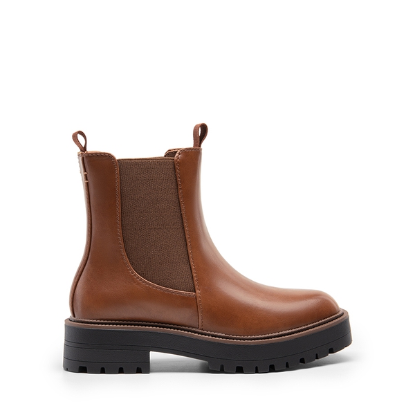 Lug-Sole Slip-on Chelsea boots - BROWN-PU - 3