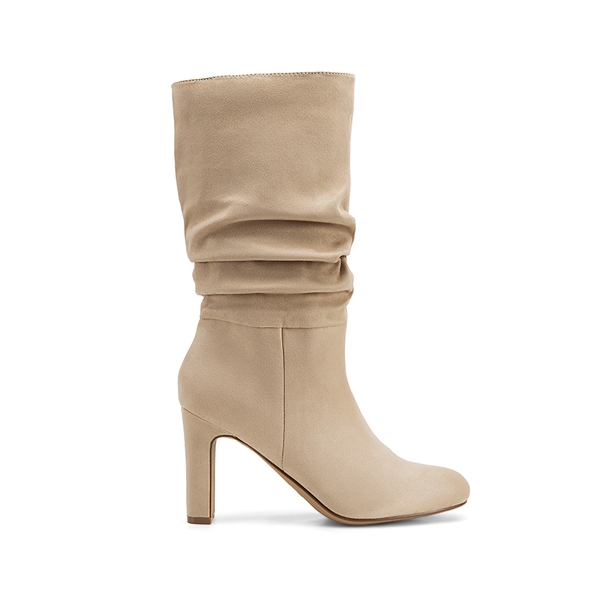 Slouchy Mid-calf Boots - SANDY BEIGE-SUEDE - 3