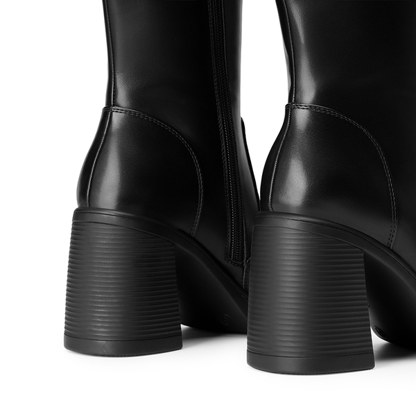 Chunky Heel Platform Knee-high Boots - BLACK - 5