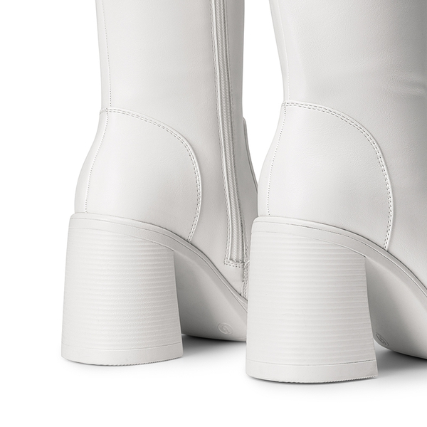 Chunky Heel Platform Knee-high Boots - WHITE - 5