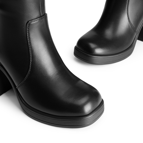 Chunky Heel Platform Knee-high Boots - BLACK - 6