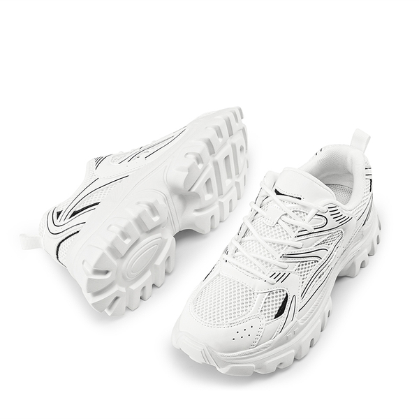 [Heidi] Comfortable Trendy Chunky Sneakers  - WHITE - 4