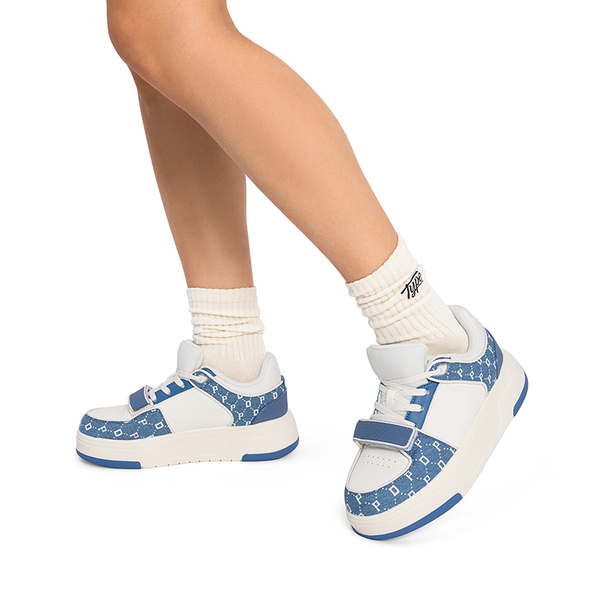 [Oli] Round-Toe Platform Fashion Sneakers - WHITE BLUE - 2