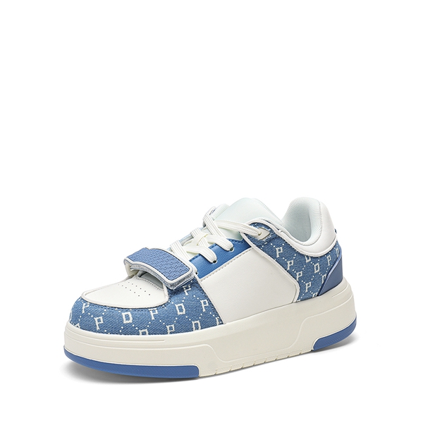 [Oli] Round-Toe Platform Fashion Sneakers - WHITE BLUE -  0