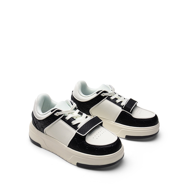 [Oli] Round-Toe Platform Fashion Sneakers - WHITE BLACK - 5