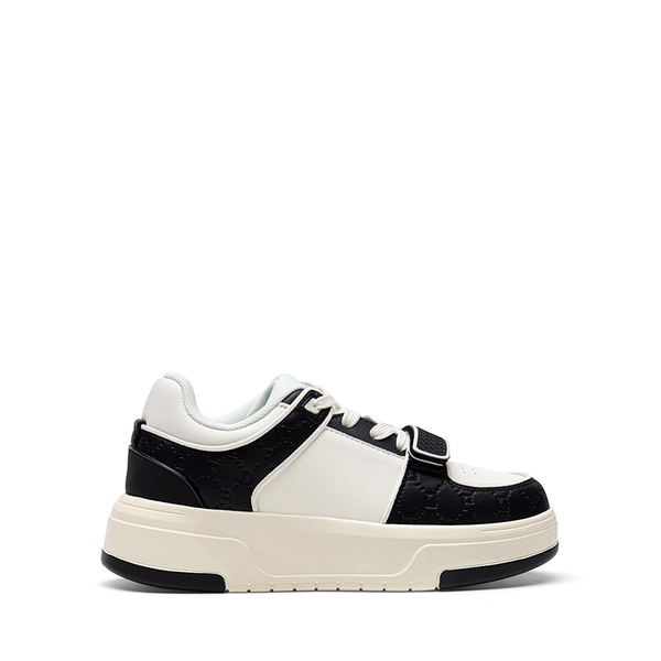 [Oli] Round-Toe Platform Fashion Sneakers - WHITE BLACK - 3