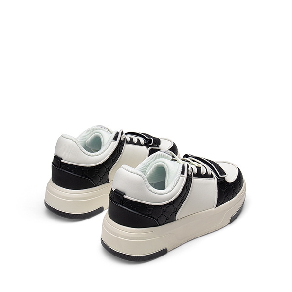 [Oli] Round-Toe Platform Fashion Sneakers - WHITE BLACK - 6