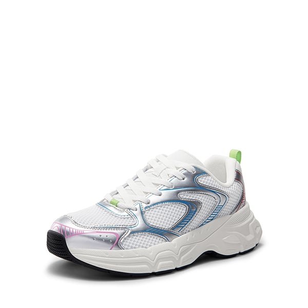 [Celi] Y2K-inspired Fashionable Mesh Walking Sneakers - SILVER/WHITE -  0