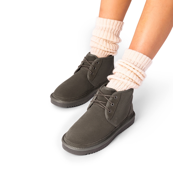 [FuzzyGo Women's Cozy] Non-Slip Faux Fur Suede Snow boots - TAUPE - 2