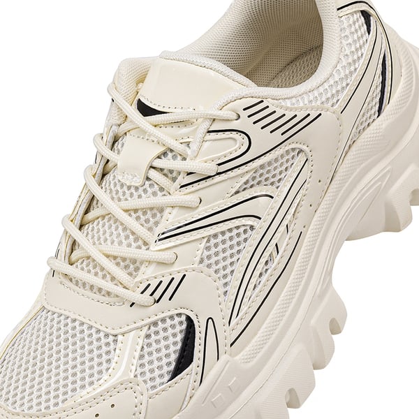 [Heidi] Comfortable Trendy Chunky Sneakers  - BEIGE-PU - 5