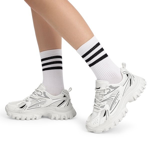 [Heidi] Comfortable Trendy Chunky Sneakers  - WHITE - 2