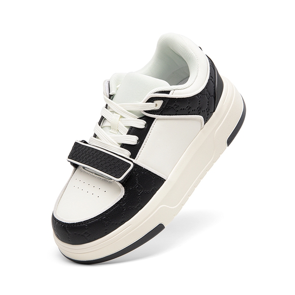 [Oli] Round-Toe Platform Fashion Sneakers - WHITE BLACK - 7