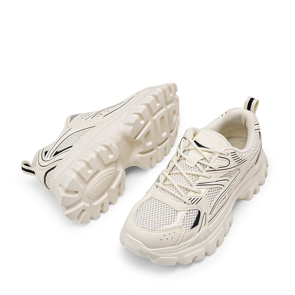 [Heidi] Comfortable Trendy Chunky Sneakers  - BEIGE-PU - 4