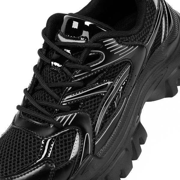 [Heidi] Comfortable Trendy Chunky Sneakers  - ALL BLACK - 5